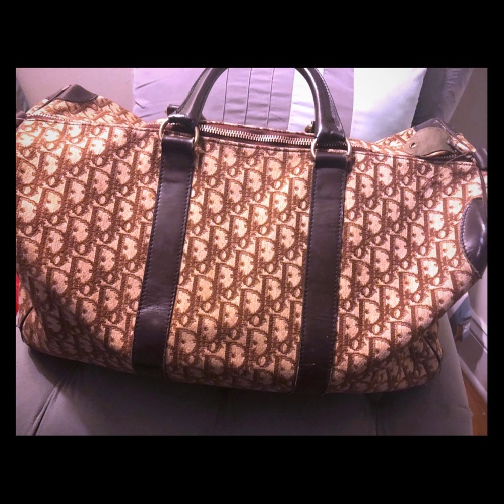 VINTAGE CHRISTIAN DIOR MONOGRAMMED WEEKENDER BAG